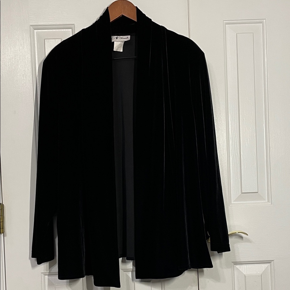 N Touch Velvet Women’s 2X Open Front Cardigan Classic Luxe Minimalist Neutral